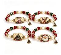 2026 Christmas Magic Collection Bracelet, Xmas Bracelets With Xmas Charms Stretch Jewelr, Inspired By The Classic Christmas Stocking Tradition, Perfect Holiday Christmas Gift (4pcs)