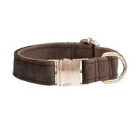 2026 Collar de terciopelo con nombre número de teléfono, varios colores, cierre rápido de metal, suave a la moda (marrón, 50 x 2 cm)