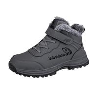 2026 Color sólido invierno zapatos de algodón de gran tamaño no resbalón caliente zapatos de senderismo gruesos de felpa térmica al aire libre botas de nieve para hombre, gris oscuro, 40 EU