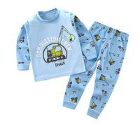2026 - Conjunto de pijama para niños y niñas, animales de dinosaurio, algodón, 2 piezas, tren para niños pequeños, ropa de dormir de dibujos animados, trajes de otoño