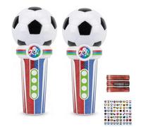 2026 Copa Mundial de Fútbol Deporte Fan Cheer Micrófono de Juguete, Juguete de Sonido de Estadio 3 en 1 con aplausos, Silbato, Ritmo de Tambor, luz LED, para Deportes y Fiestas (2PCS)