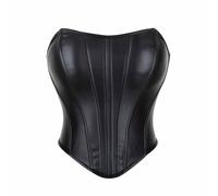 2026 Corsé de Cuero Corsé Gótico con Cremallera y Entrenador de Cintura Completo Shapewear Body Lencería, Negro , S