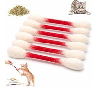 2026 Cotton Swabs Cat Toys with Catnip 6 Pk Durable Big Kitten Chew Dental Teething Ropes Giant Interactive Felt Kitty Kicker Toy Sticks for Boredom Ejercise Play Anxiety Digestive Aid Lover Gift