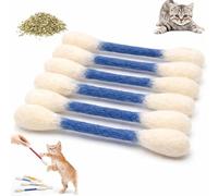 2026 Cotton Swabs Cat Toys with Catnip 6 Pk Durable Big Kitten Chew Dental Teething Ropes Giant Interactive Felt Kitty Kicker Toy Sticks for Boredom Ejercise Play Anxiety Digestive Aid Lover Gift