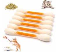 2026 Cotton Swabs Cat Toys with Catnip 6 Pk Durable Big Kitten Chew Dental Teething Ropes Giant Interactive Felt Kitty Kicker Toy Sticks for Boredom Ejercise Play Anxiety Digestive Aid Lover Gift
