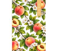2026 Cute Calendar, Daily and Weekly Planner Light Pastell Orange Pink Peaches with Green Leaves White Flowers Cover: 365 Day Schedule Plan, Jan- Dez, Extra Space For Notes, Goal Tracking