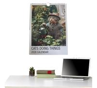 2026 Cute Cat Artwork Monthly Planner | Cat Calendar 2026 Wall | Cats Calendar 2026s Cute Funny Monthlys Planners | Planificador de pared Animal Monthly for Scheduling Friends Meetups Home Office