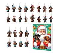 2026 Dachshund Adveñt Çalendar - 2D Acrylic Dog Charms | Christmas Set