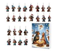 2026 Dachshund Adveñt Çalendar - 2D Acrylic Dog Charms | Christmas Set