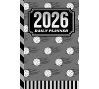2026 Daily Planner: Hardcover / One Page Per Day / 6x9 Dated Organizer With Hourly Diary - 1 Hour Time Slots / To Do List / Notes Section / Scheduling Gift / Volleyball - Sports Art Cover