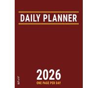 2026 Daily Planner One Page per Day 8.5 x 11: Full Page with Hours for Business and Personal Life of Women , Large Red