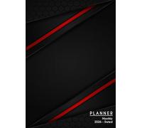 2026 Dated Monthly Planner, Jan to Dec, Monday to Sunday format: A4 Large Size (8.27" x 11.69") | Black Matte Finish - Soft Cover with Pages for Contacts, Password Logs and Notes