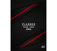 2026 Dated Pocket Monthly Planner, Jan to Dec, Monday to Sunday format: Cream Paper, A5 Size, 5.83" x 8.27" (14.8 x 21 cm) | Soft Cover with Pages for Contacts, Password Logs and Notes