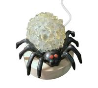 2026 Decoración de Halloween Luminosa Lámpara Decorativa Amatista Cristal Luz Nocturna con Base de Madera Lámpara Gótica para Porche Ambiente Iluminación Espeluznante Lámpara de Mesa Fiesta Otoño
