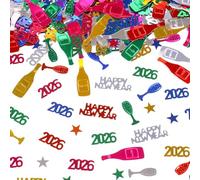 2026 Decoraciones de Año Nuevo, confeti, confeti de mesa de Navidad, lentejuelas decorativas, suministros de fiesta, accesorios de fotografía, decoración de mesa, feliz año nuevo, confeti, aniversario