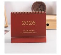 2026 del calendario 2026 Desk Calendar 2025.07-2026.12 Thick Mini Creative Portable Coil Planner for or Office Use 2026 del calendario mensual(Wine red)