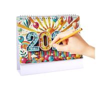 2026 Desk Calendar, 12-Month Gem Art Tabletop Planner, January to December Monthly Organizer for Travel Planning School Meeting Schedules Goal Tracking Work Desk Home Office Decor Productivity Tool
