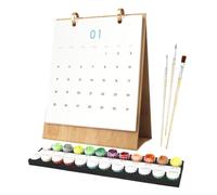 2026 Desk Calendar, Coloring Calendar for Adults with 12 Different Hand-Painted Oil Paintings, Creative Monthly Planner for Teachers, Students, Offices, Work, Home, School, Class