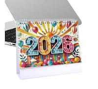 2026 Desk Calendar - Gem Art Painting Tabletop Calendar | 12-Month Planner Jan to Dec | Gem Art Painting for Travel Planning Offices Desk Decor Team Coordination Goal Tracking School Meeting Organizer