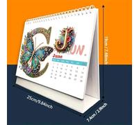 2026 Desk Calendar, Gem Art Planner, Tabletop Monthly Organizer, Decorative Standing Design, January to December Layout, Use for School Travel Meetings Goals Team Scheduling