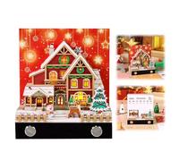 2026 Desk Calendar Memo Pad,3D Christmas House Calendars Notepad with Lights,Time Piece Calendar 2026,Creative Tear Away Paper Carving Art Notepad for Christmas