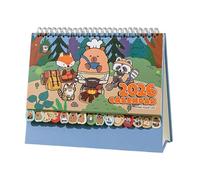 2026 Desk Calendar with Capybara Illustrations - Miniature Cartoon Desktop Planner, Stand Up 12 Month Decorative Animal Display | Fun Upright Calendar for Kids, Adults, Home, Apartment, Office, Classr