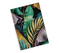 2026 Diario planificador de encuadernación de doble bobina con estampado de flores para tomar notas y planificación diaria Calendario anual de diario de flores recicladas de 6, 5 x 8, 5 pulgadas
