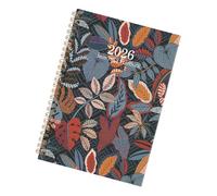 2026 Diario planificador de encuadernación de doble bobina con estampado de flores para tomar notas y planificación diaria Calendario anual de diario de flores recicladas de 6, 5 x 8, 5 pulgadas