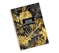 2026 Diario planificador de encuadernación de doble bobina con estampado de flores para tomar notas y planificación diaria Calendario anual de diario de flores recicladas de 6, 5 x 8, 5 pulgadas