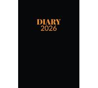 2026 Diary a5 Week to View: 12 Months from January to December 26, Black Cover.