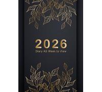 2026 Diary A5 Week to View: Planner from January 2026 to December 2026, 12 Months Diary, Leaves & Black Cover