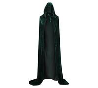 2026 Disfraz de Halloween Navidad Halloween Grim Cape/Capa de Brujas/Capa de Terciopelo Princesa disponible en stock (Verde, 170)