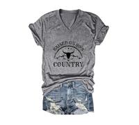 2026 Disfraz de vaquero hippie vintage camiseta para mujer con diseño gráfico "Back to The Gypsy That I was", gris, M