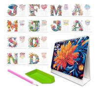 2026 DIY Diamond Art Desk Calendar Creative Design Calendar Set with Irregular Shaped Diamonds Painting Kit DIY Diamond Art Desk Calendars for Home Office School Scheduling Decor