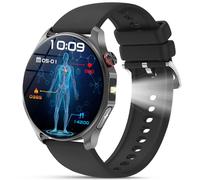 2026 ECG Reloj Inteligente Hombre con LED Linterna, Tensión Arterial/HRV/BMI/Acido Urico, 1.43'' AMOLED Smartwatch con Llamadas Bluetooth, 24H Pulsómetro/Sueño/Podómetro Pulsera Actividad Android iOS