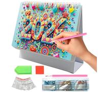 2026 Edelstein-Kunst Tischkalender - 12-Monats Schreibtischkalender für Planung Dekoration | Handwerkliche Schreibtischdekoration | Für Schule Büro Zuhause Alltag