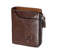 2026 Elegante Cartera con Bloqueo RFID para Hombres, Tarjetero Seguro con Tecnología Impermeable, Cartera de Moda para Uso Diario, Monedero con Cremallera (Brown, One