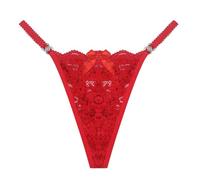 2026 Europa América Lencería De Encaje Tanga De Gran Tamaño Ropa Interior Encaje Ropa Interior Mujer 48, rojo, M
