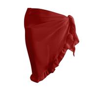 2026-Falda de Gasa de Verano Casual Falda de Playa Ligera Fluida Minifalda acampanada de Cintura Alta con Aberturas Laterales, RD2., talla única