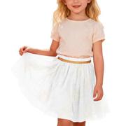 2026 Falda de tutú con lentejuelas brillantes para niñas: perfecta para carnaval, espectáculos de baile, ballet, disfraces de hadas más., Blanco, 11-12 años