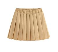 2026 Falda plisada de moda para niñas de cintura alta para trajes de tenis casuales de verano, caqui, 15-16 años