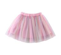 2026 Falda tutú de Tul Bordada para niños con Flor de arcoíris a a Cuadros para niñas de 1 a 10 años (Purple, 6-8 Years)