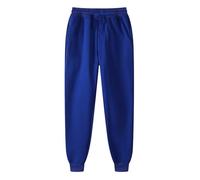 2026 Fancy Dress - Pantalones de hip hop para hombre, estilo casual, color sólido, con cordones, con bolsillo, azul, M