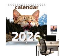2026 Feline Wall Planner - Monthly Kitten Portrait Agenda, Thick Ink-Proof Paper, Tracks Important Birthdays Holidays, Cat Art Decor, 12-Month Grid For Friends Family Schedule Desk Home
