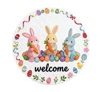 2026 Felpudo redondo de conejo de Pascua 2026, absorbente, antideslizante y resistente, tamaños: 40 cm/60 cm/80 cm (C, 80 cm)