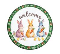 2026 Felpudo redondo de conejo de Pascua 2026, absorbente, antideslizante y resistente, tamaños: 40 cm/60 cm/80 (A, 40 cm)