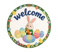 2026 Felpudo redondo de conejo de Pascua 2026, absorbente y resistente, alfombra redonda de Pascua, tamaños: 40 cm/60 cm/80 (A, 40 cm)