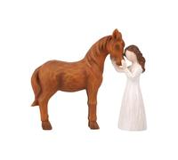 2026 Figura de caballo para niña | Figura "Dame abrazando a un" | Para amantes de los caballos | Estatua de caballo | Resina pintada a mano | & (A, Talla única)