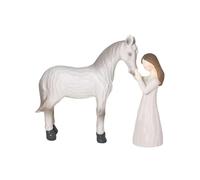 2026 Figura de caballo pintada a mano como elegante para mesa Estatua de resina de una dama con su regalo único para jinetes (B, talla única)