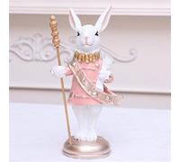 2026 Figura de Conejo de Pascua Decoración Artesanía Escultura Animal Escultura de Escritorio para Armario Interior Tome Cetro (B, 6 x 18 cm)